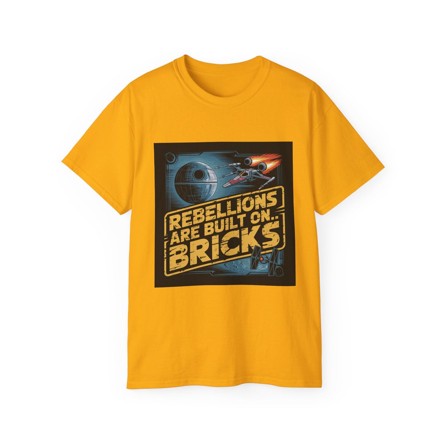 Graphic Rebel Alliance Unisex Tee - 'Rebellions Are Built on Bricks' Design