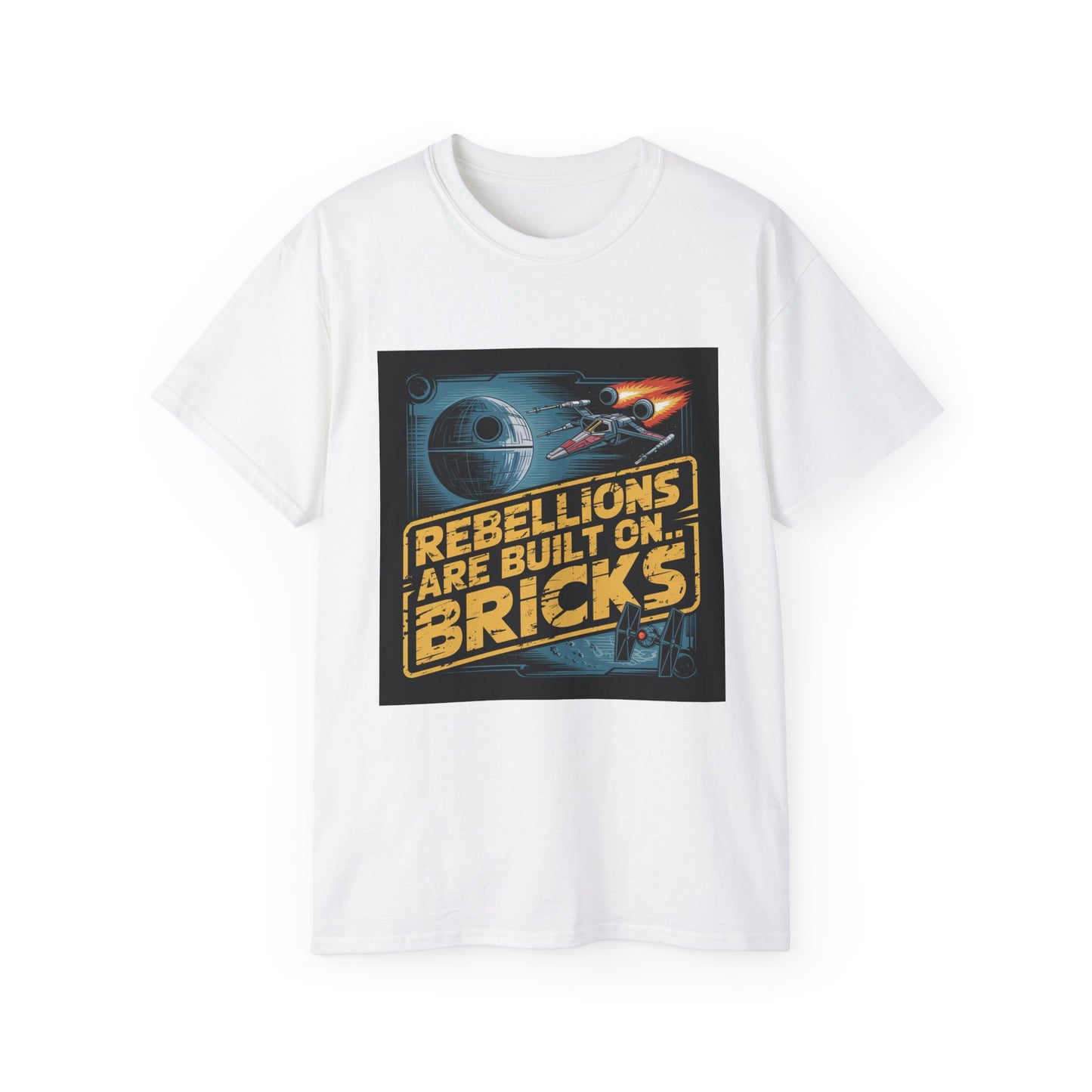 Graphic Rebel Alliance Unisex Tee - 'Rebellions Are Built on Bricks' Design