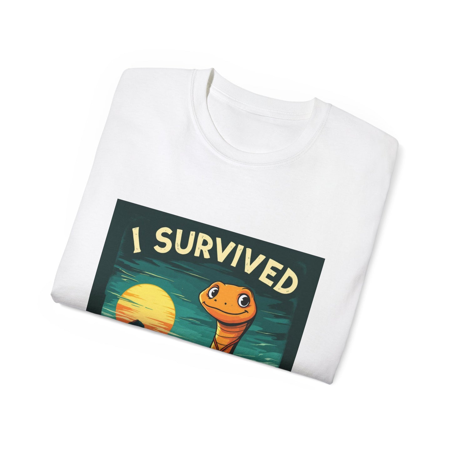 Graphic Tee - 'I Survived the Butlerian Jihad' Sandworm Retro Font Design - Option 2