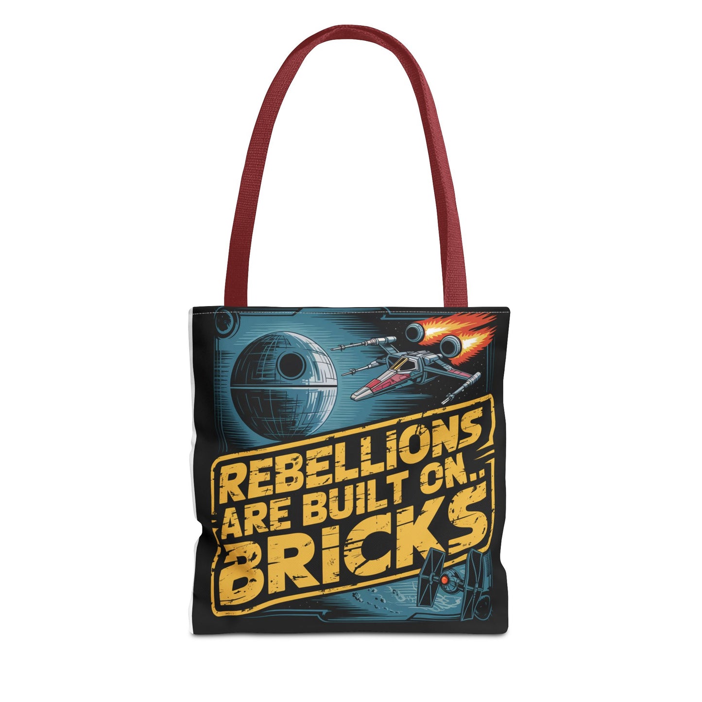 Star Wars Rebel Alliance Tote Bag - "Rebellions Are Built on Bricks" Graphic Illustration