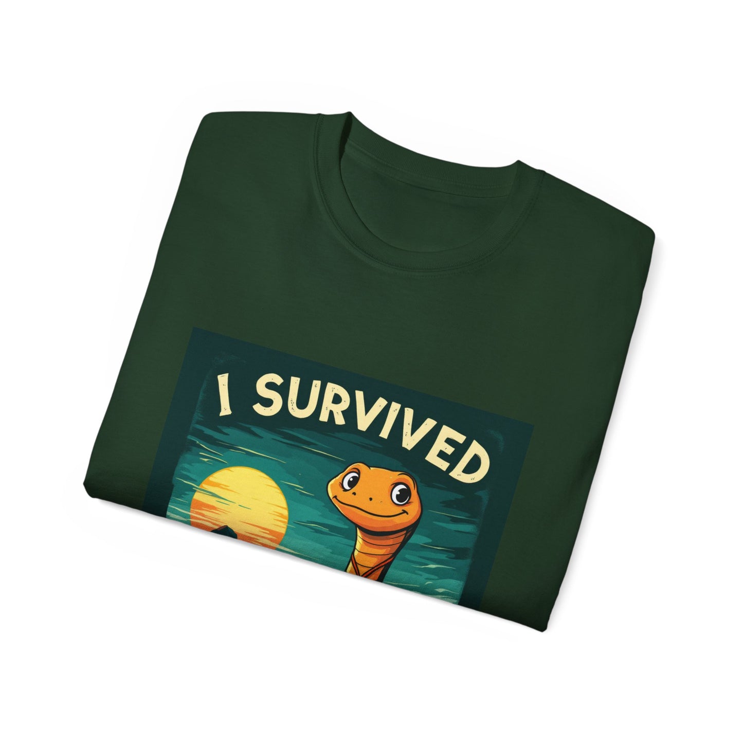 Graphic Tee - 'I Survived the Butlerian Jihad' Sandworm Retro Font Design - Option 2