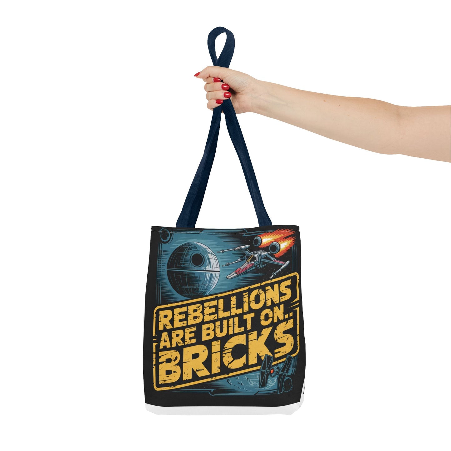 Star Wars Rebel Alliance Tote Bag - "Rebellions Are Built on Bricks" Graphic Illustration