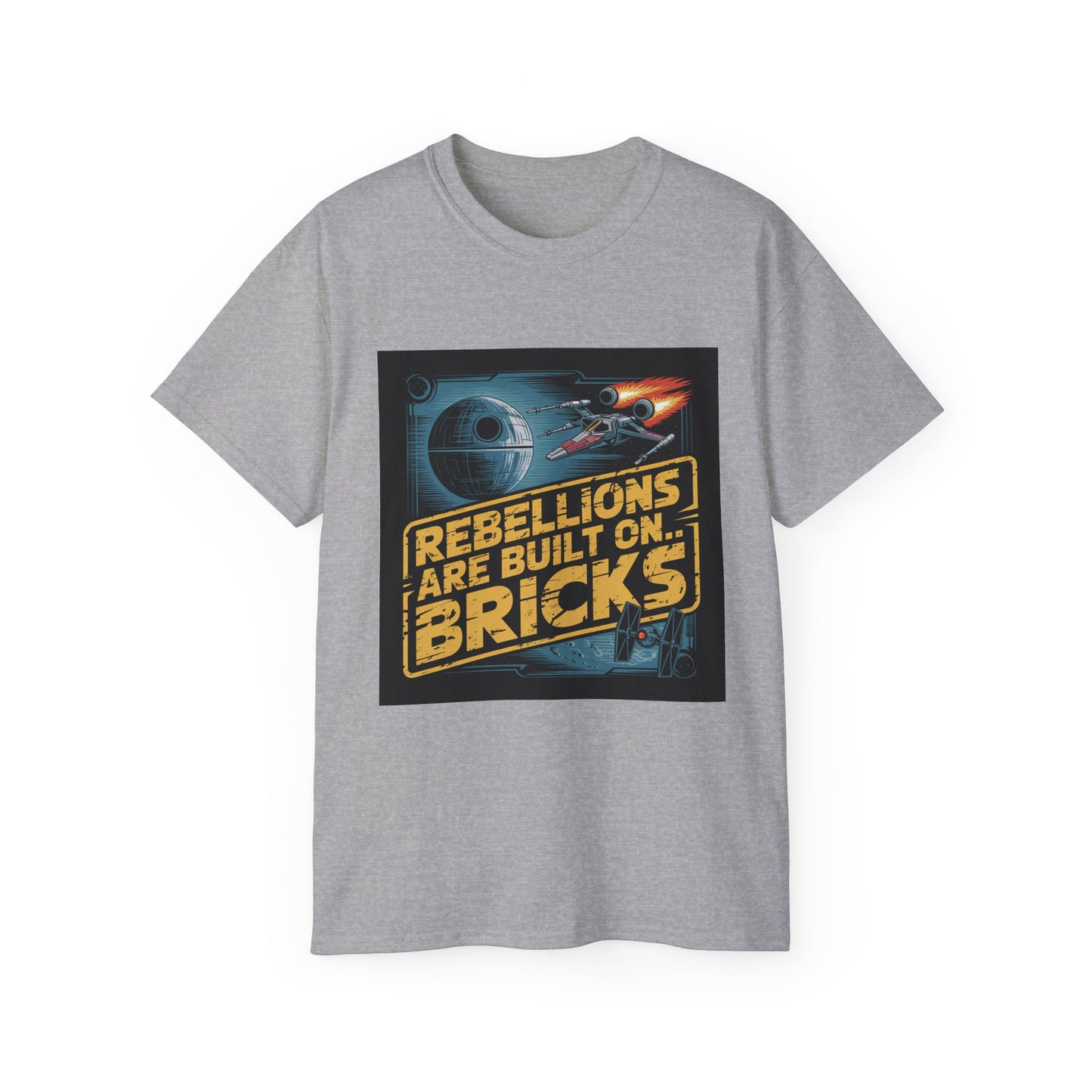 Graphic Rebel Alliance Unisex Tee - 'Rebellions Are Built on Bricks' Design