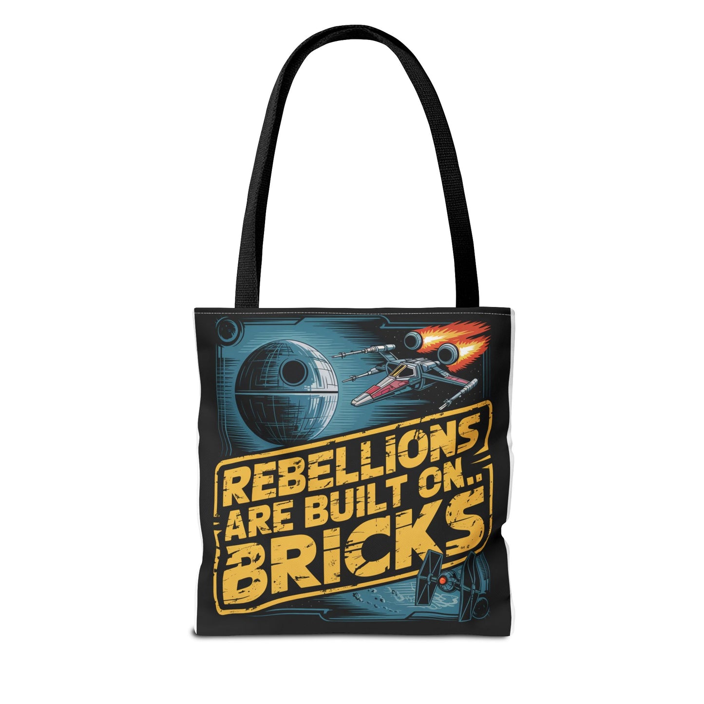 Star Wars Rebel Alliance Tote Bag - "Rebellions Are Built on Bricks" Graphic Illustration