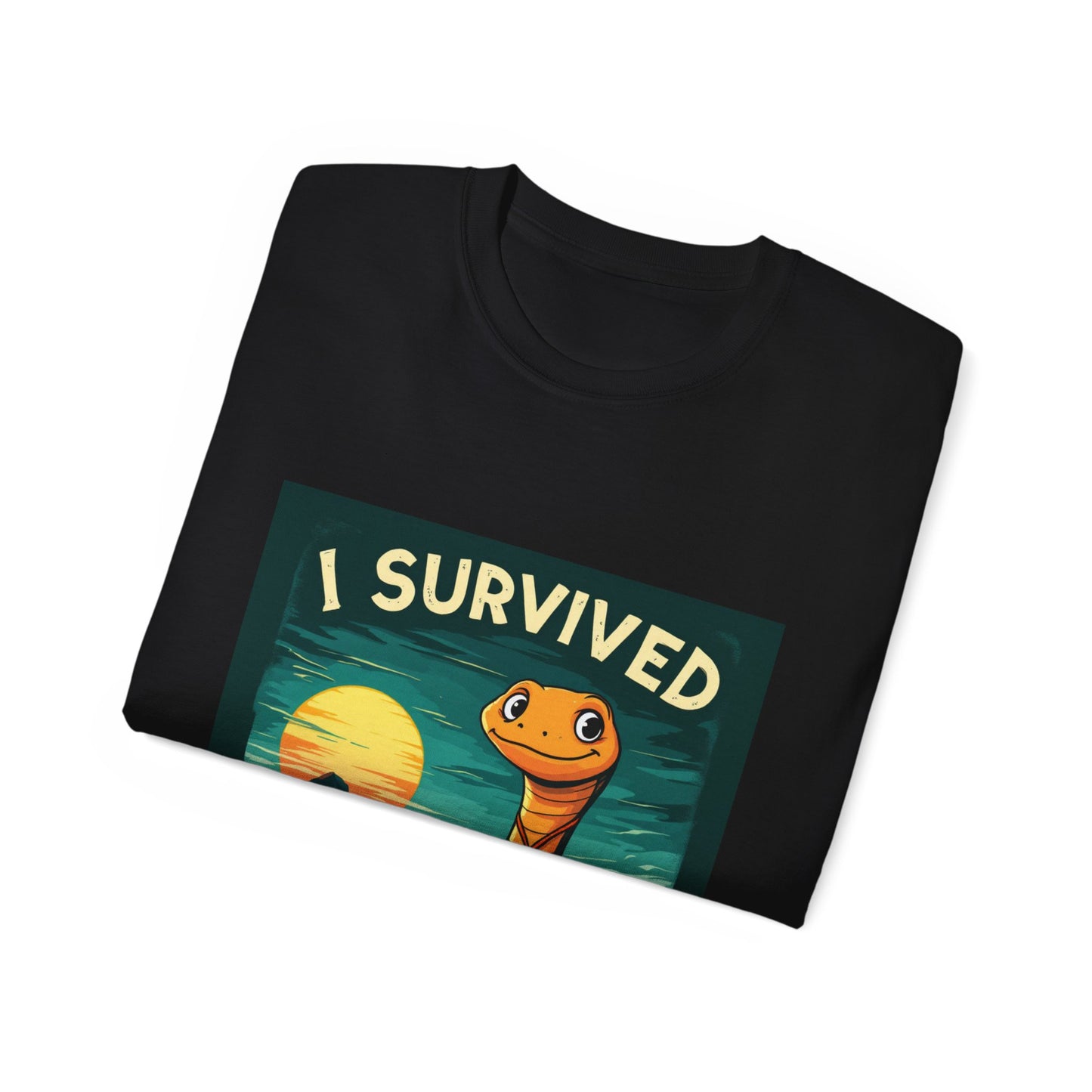 Graphic Tee - 'I Survived the Butlerian Jihad' Sandworm Retro Font Design - Option 2