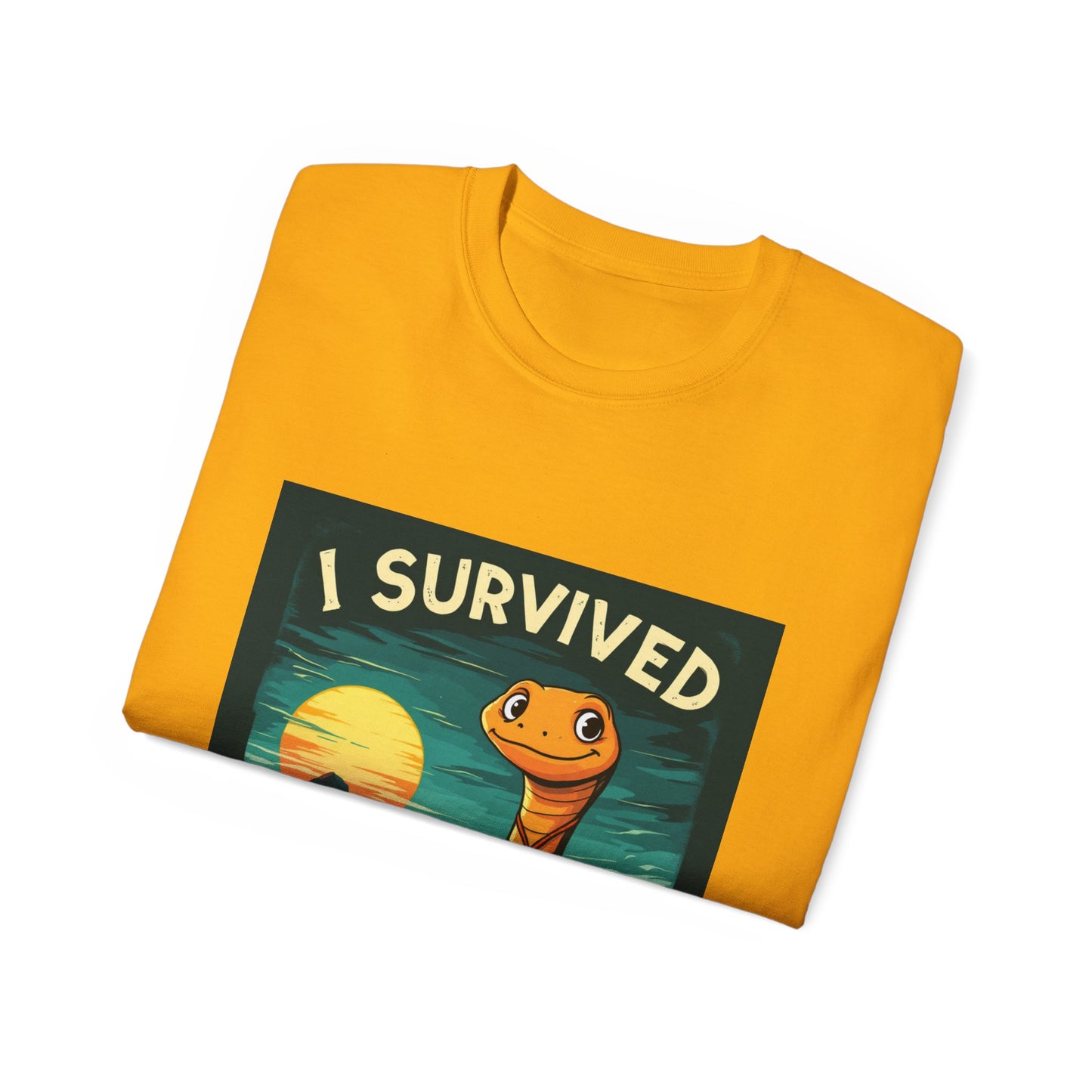 Graphic Tee - 'I Survived the Butlerian Jihad' Sandworm Retro Font Design - Option 2