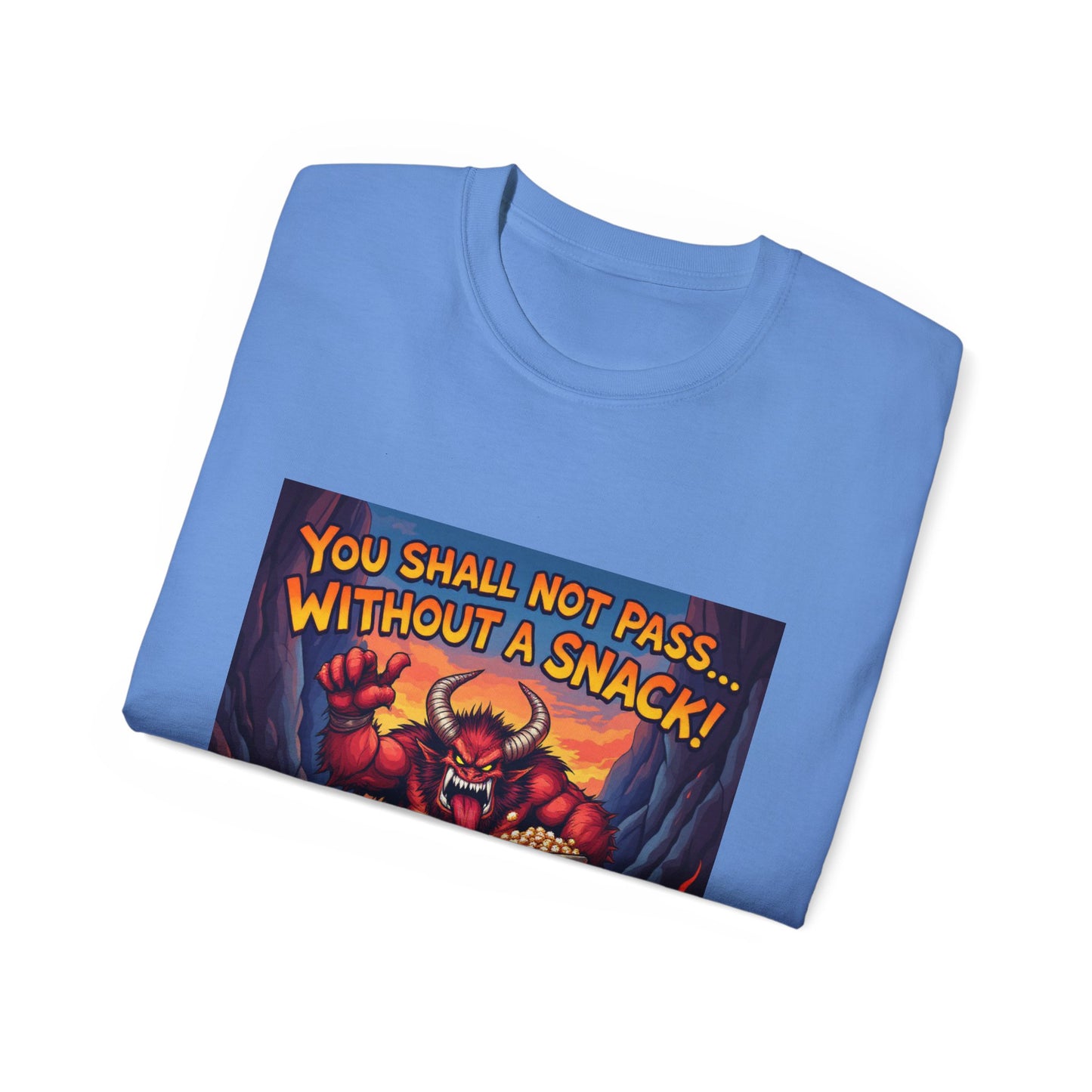 Graphic Tee You Shall Not Pass Without a Snack Balrog Design