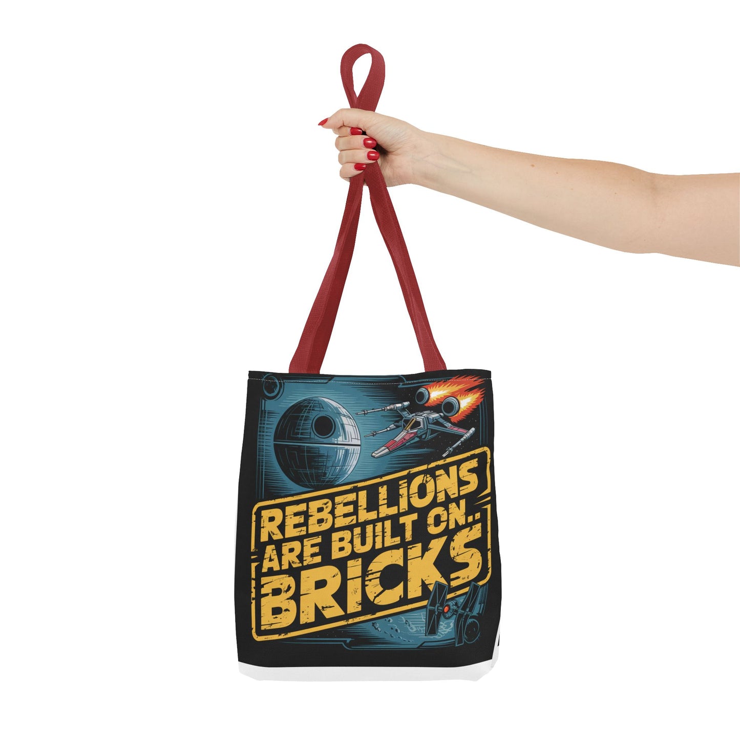 Star Wars Rebel Alliance Tote Bag - "Rebellions Are Built on Bricks" Graphic Illustration