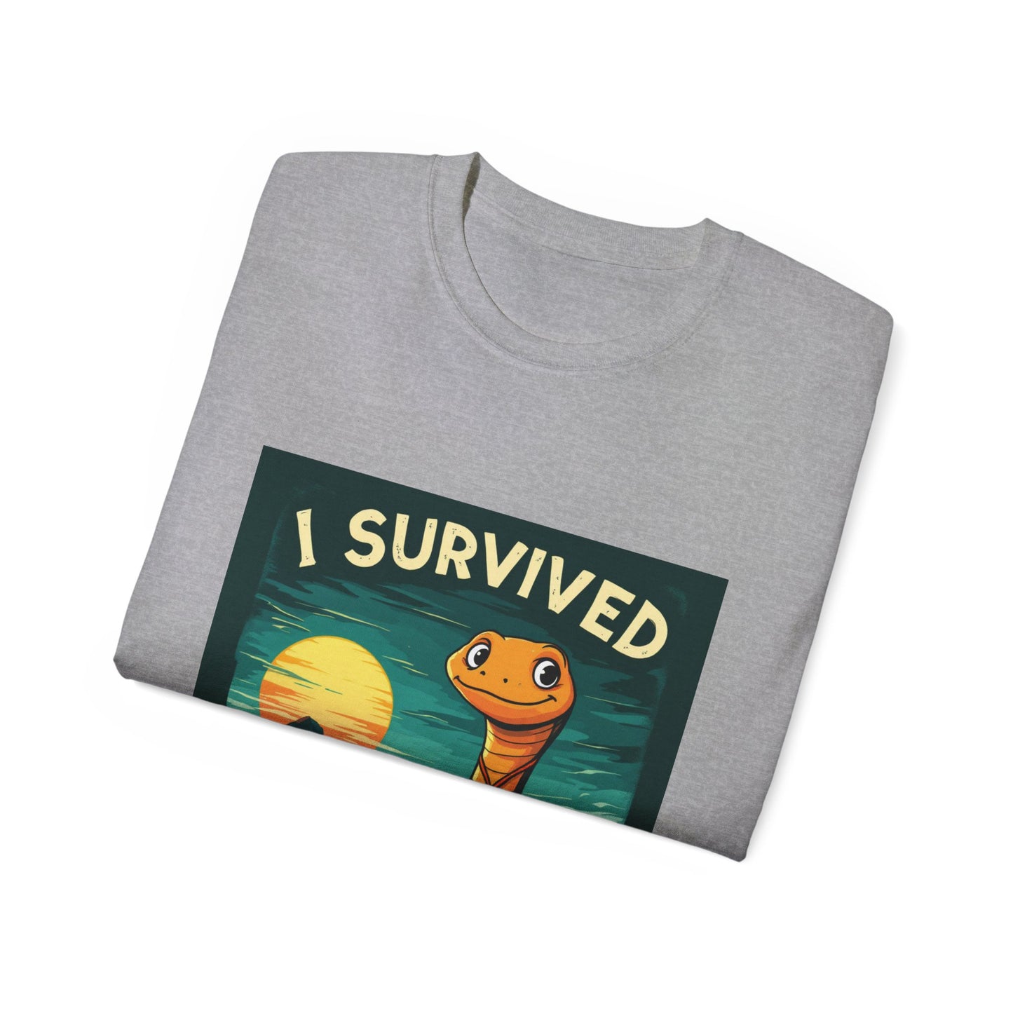 Graphic Tee - 'I Survived the Butlerian Jihad' Sandworm Retro Font Design - Option 2