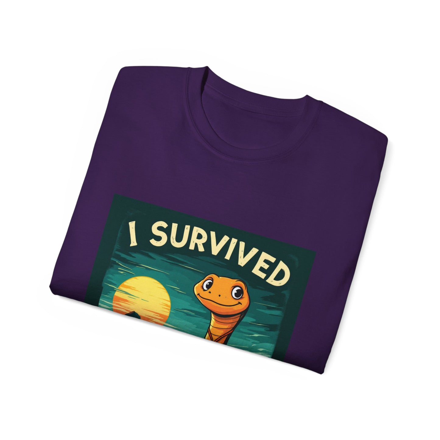 Graphic Tee - 'I Survived the Butlerian Jihad' Sandworm Retro Font Design - Option 2