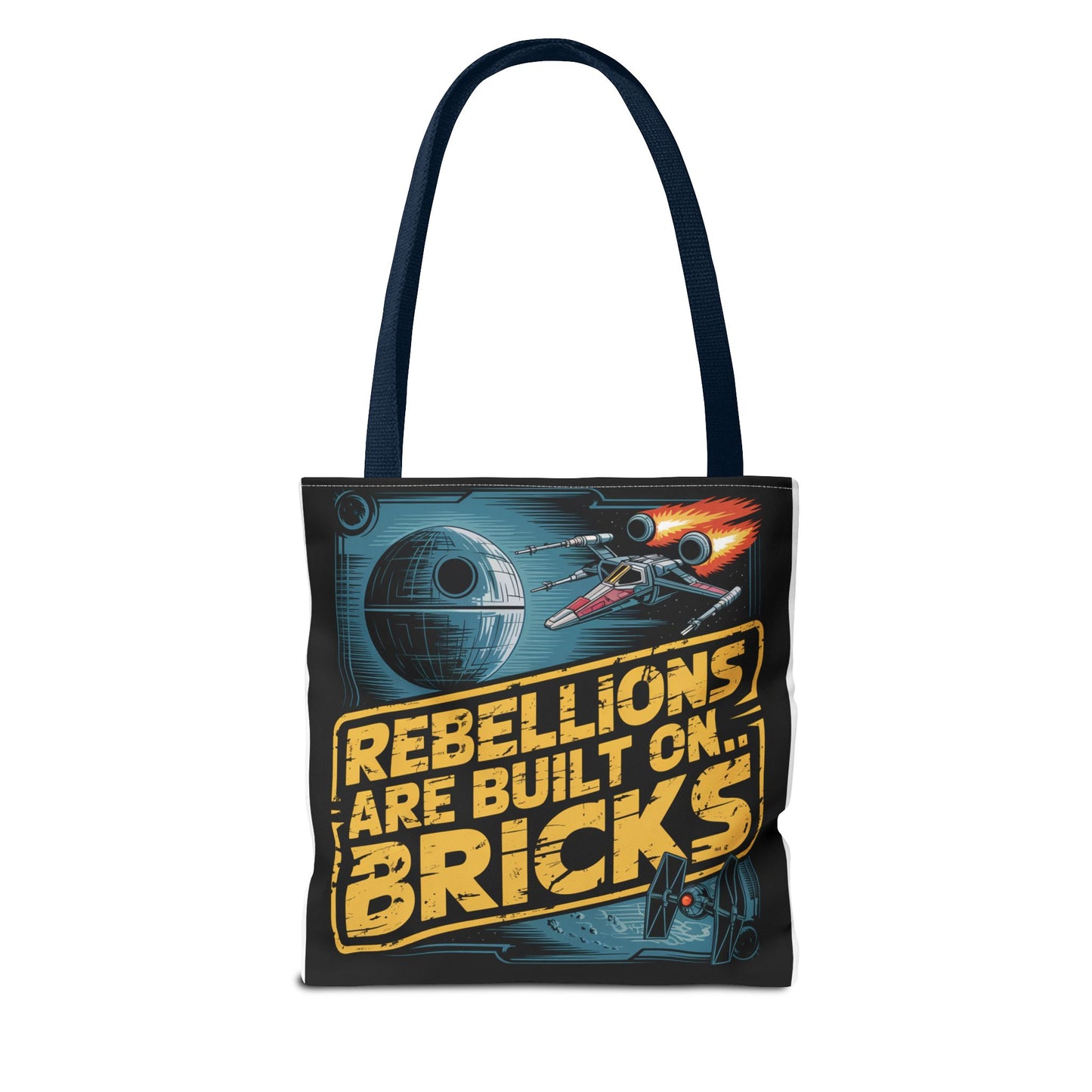 Star Wars Rebel Alliance Tote Bag - "Rebellions Are Built on Bricks" Graphic Illustration