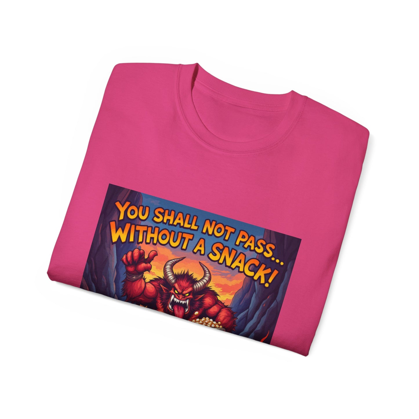 Graphic Tee You Shall Not Pass Without a Snack Balrog Design