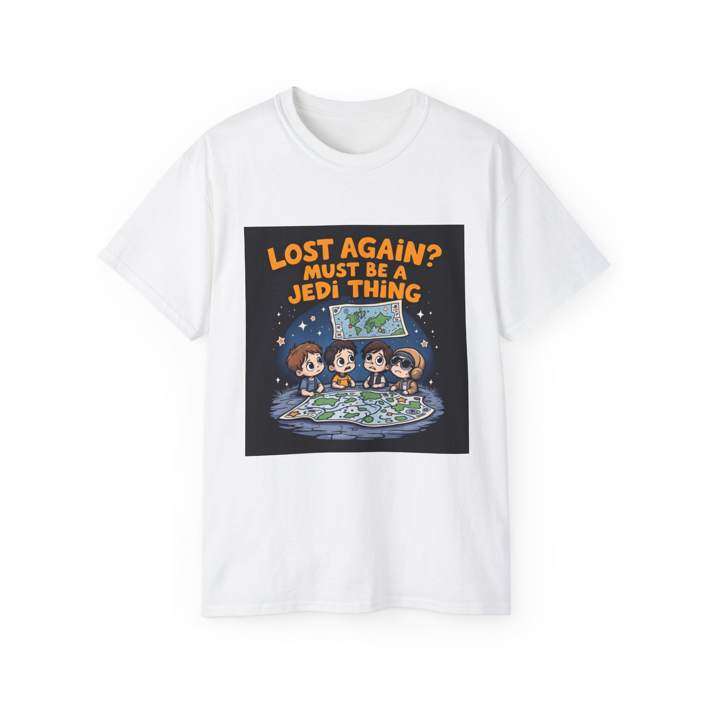 Cotton Tee with 'Lost Again Must Be a Jedi Thing' Design