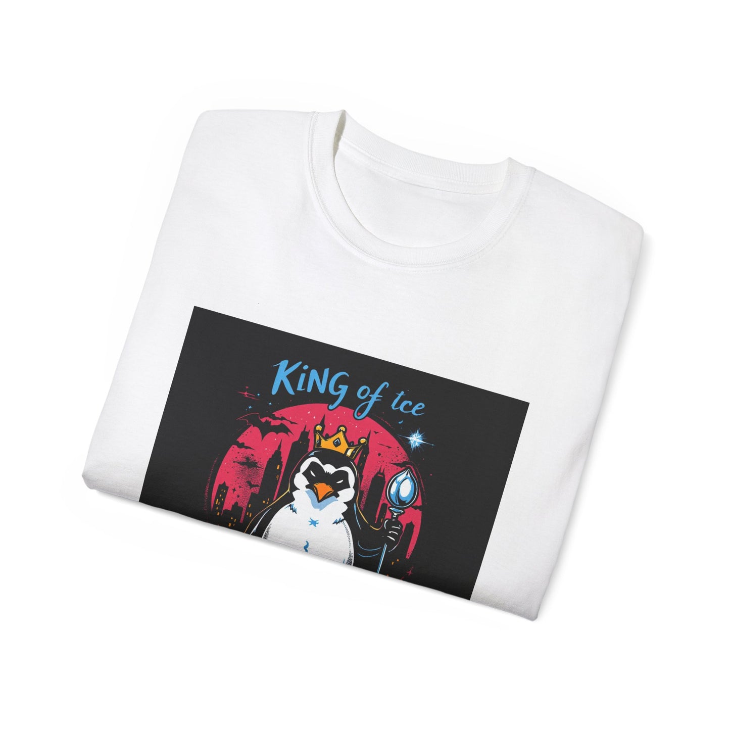 Graphic Tee - 'King of Gotham's Ice' Penguin Design