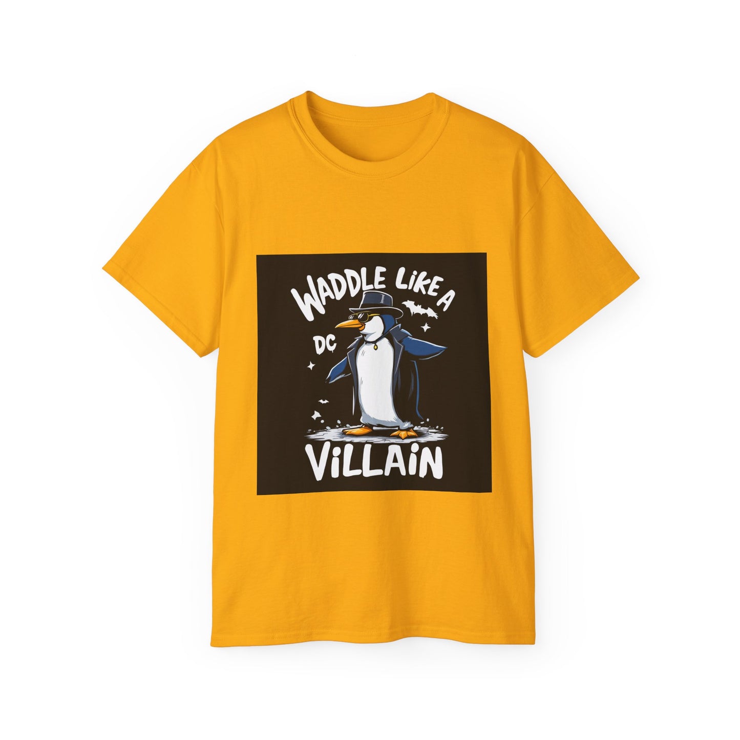 Cartoon Penguin Tee - “Waddle Like a Villain”