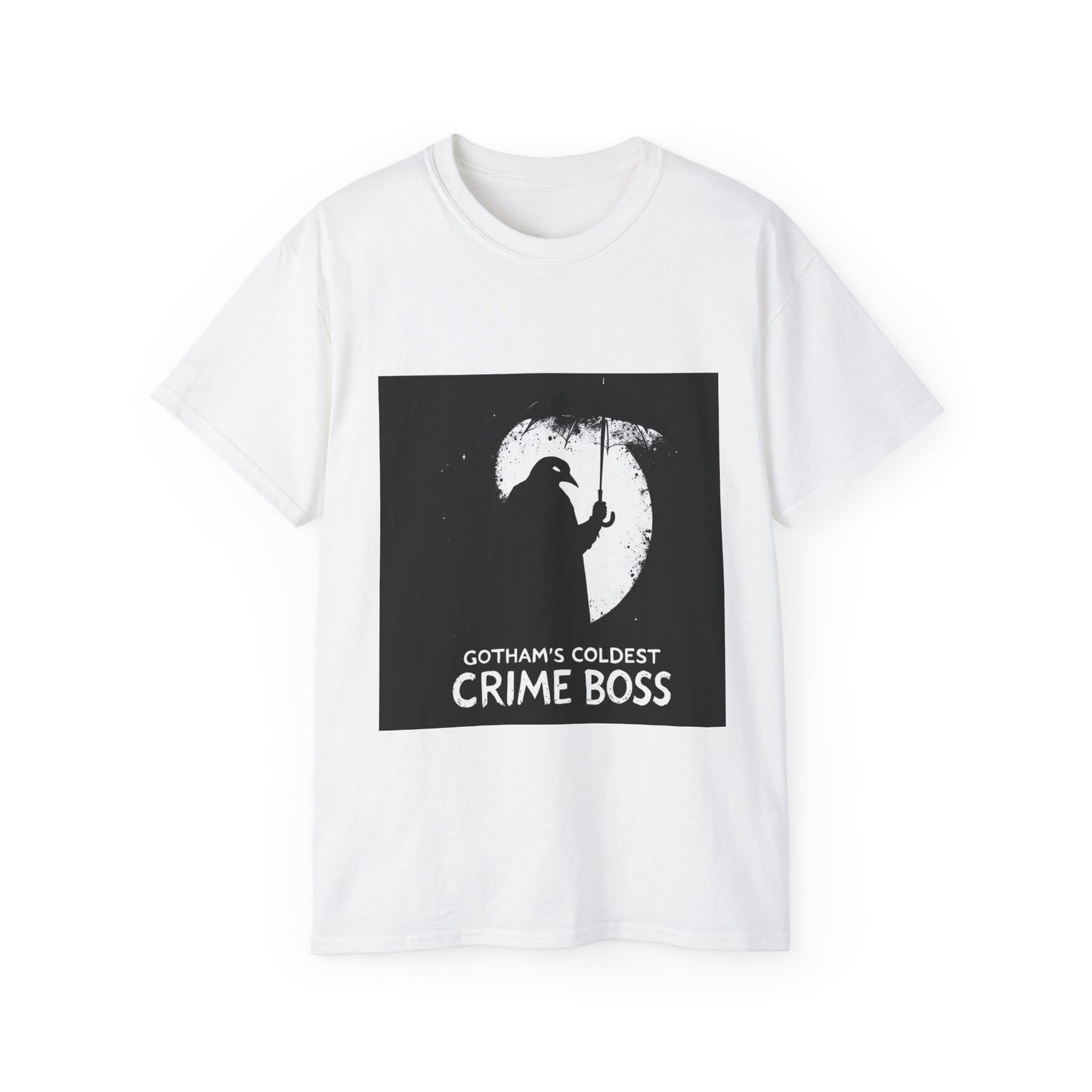 Graphic Tee - Gotham's Coldest Crime Boss Penguin Design