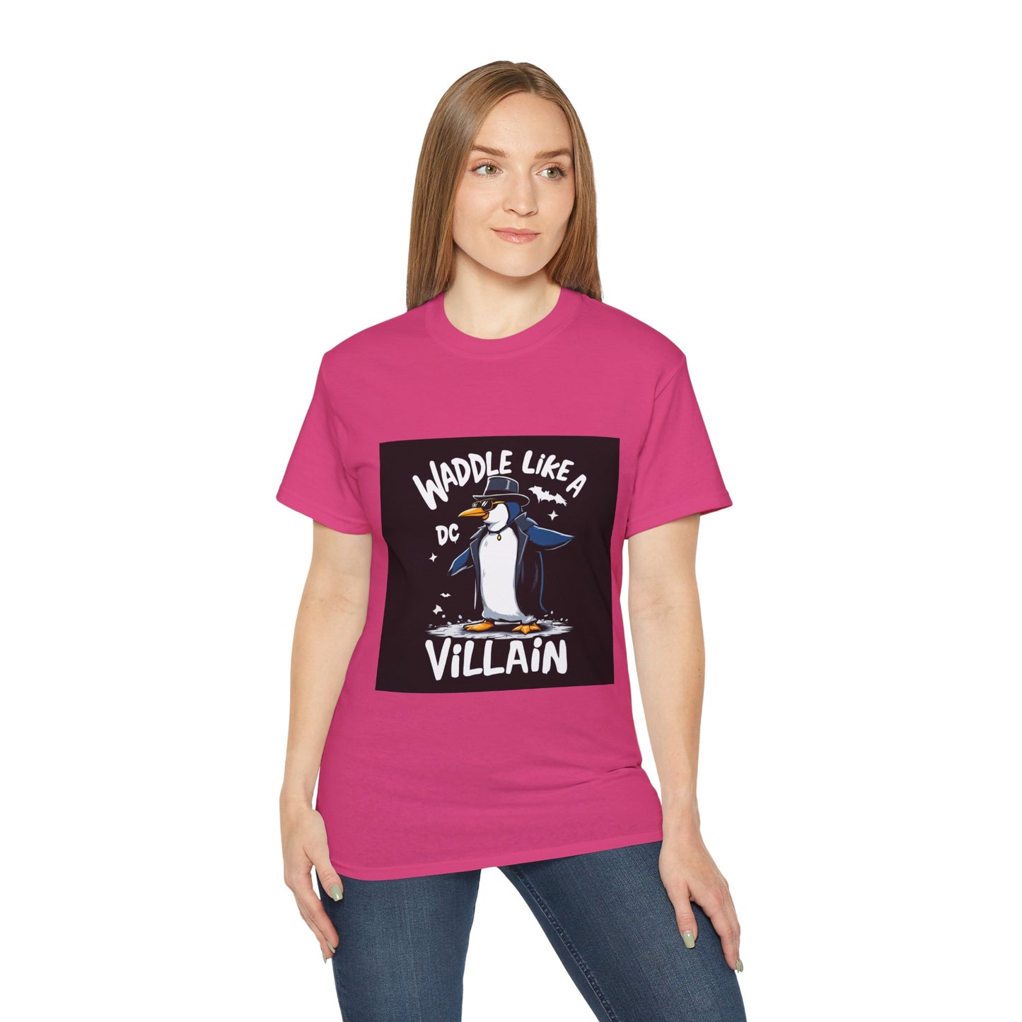 Cartoon Penguin Tee - “Waddle Like a Villain”