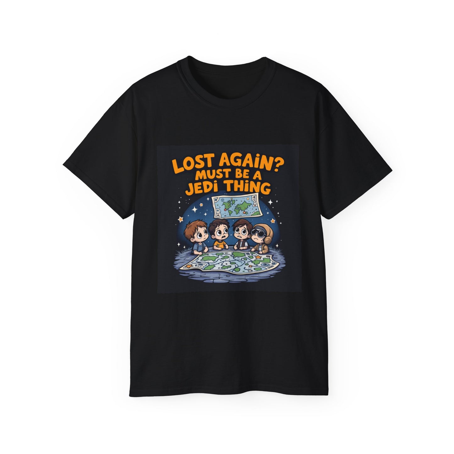 Cotton Tee with 'Lost Again Must Be a Jedi Thing' Design