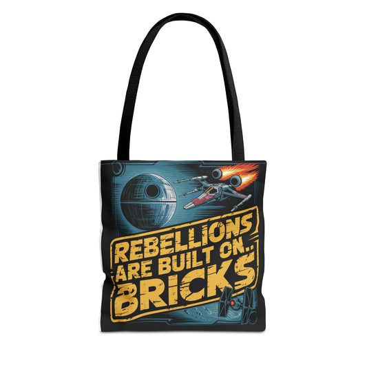 Star Wars Rebel Alliance Tote Bag - &quot;Rebellions Are Built on Bricks&quot; Graphic Illustration