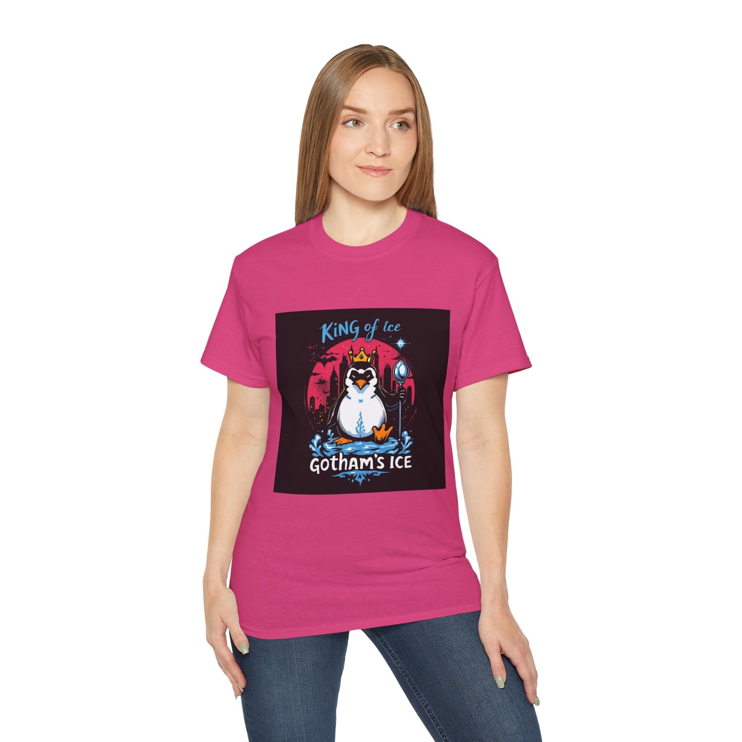 Graphic Tee - 'King of Gotham's Ice' Penguin Design