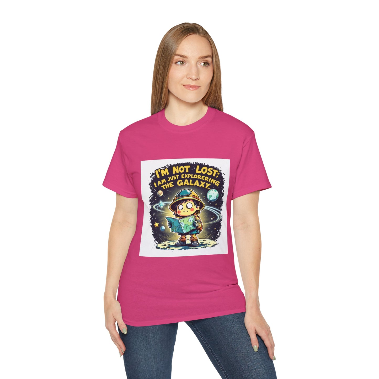 T-Shirt I’m Not Lost; I’m Just Exploring the Galaxy… Again Design Unisex Cotton Tee