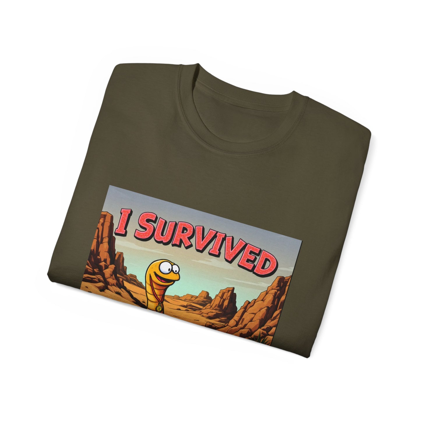 Graphic Tee - 'I Survived the Butlerian Jihad' Sandworm Retro Font Design