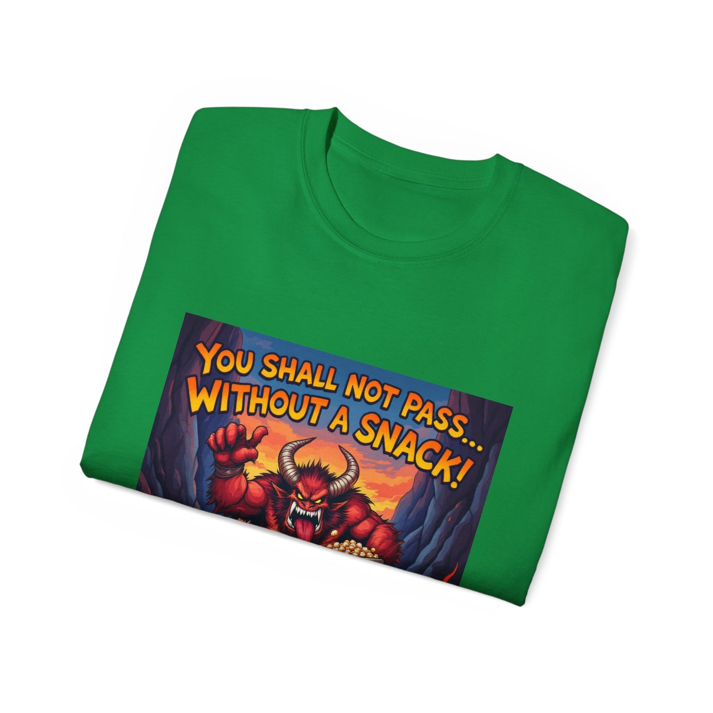 Graphic Tee You Shall Not Pass Without a Snack Balrog Design