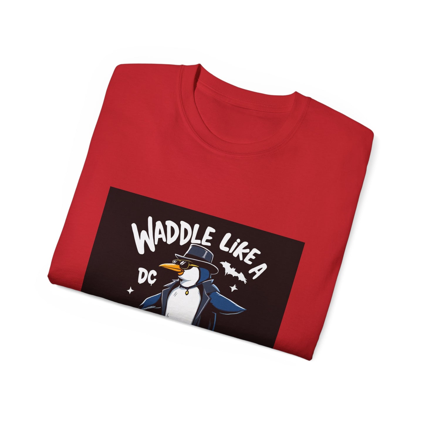 Cartoon Penguin Tee - “Waddle Like a Villain”