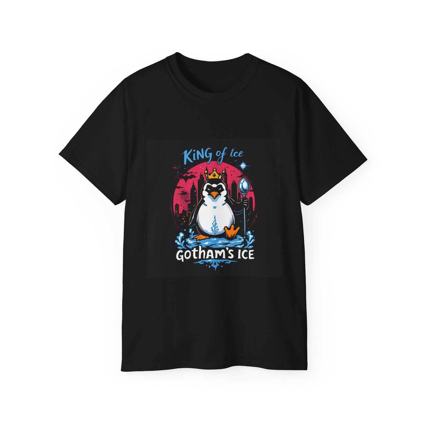 Graphic Tee - 'King of Gotham's Ice' Penguin Design