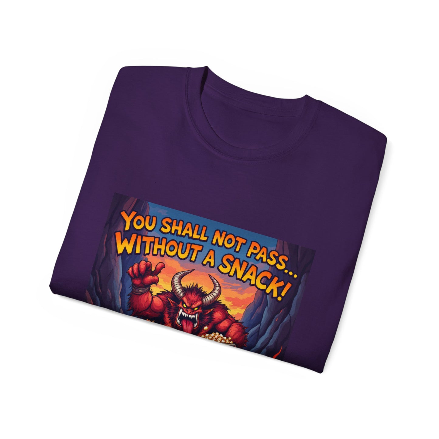 Graphic Tee You Shall Not Pass Without a Snack Balrog Design