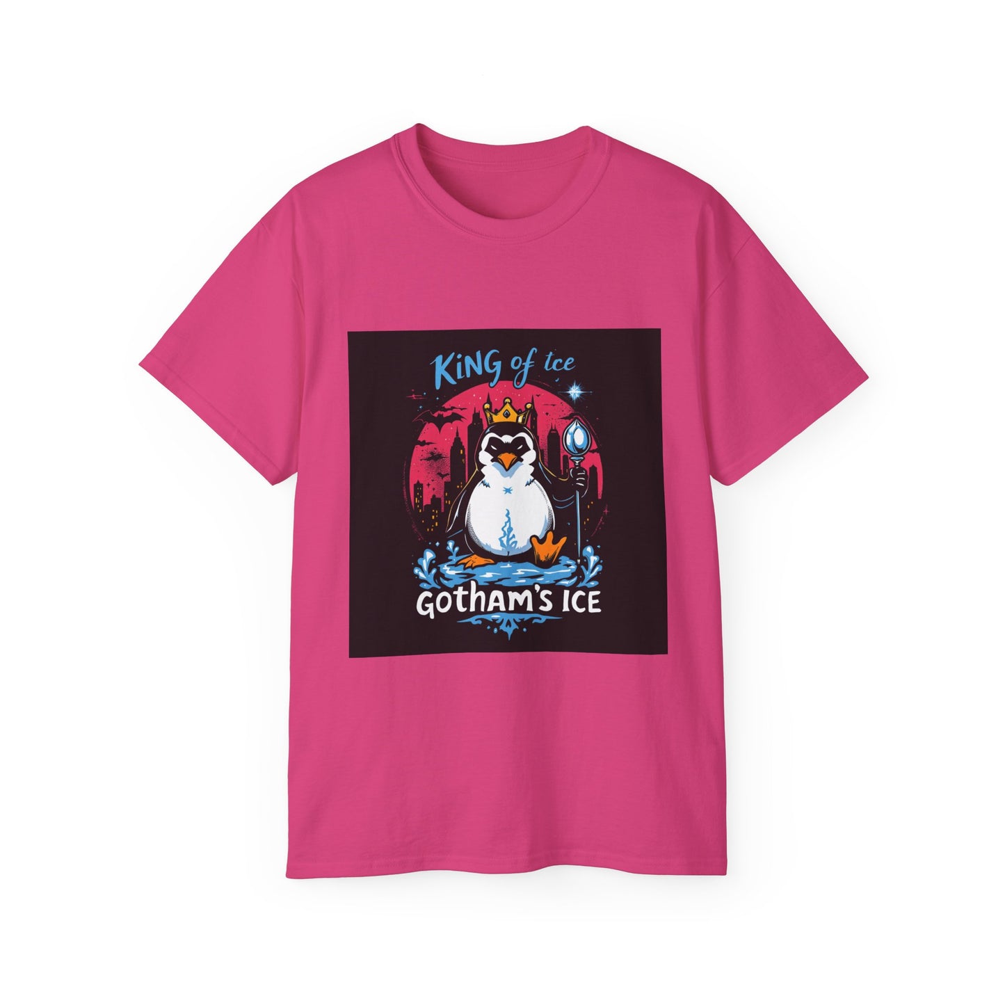 Graphic Tee - 'King of Gotham's Ice' Penguin Design