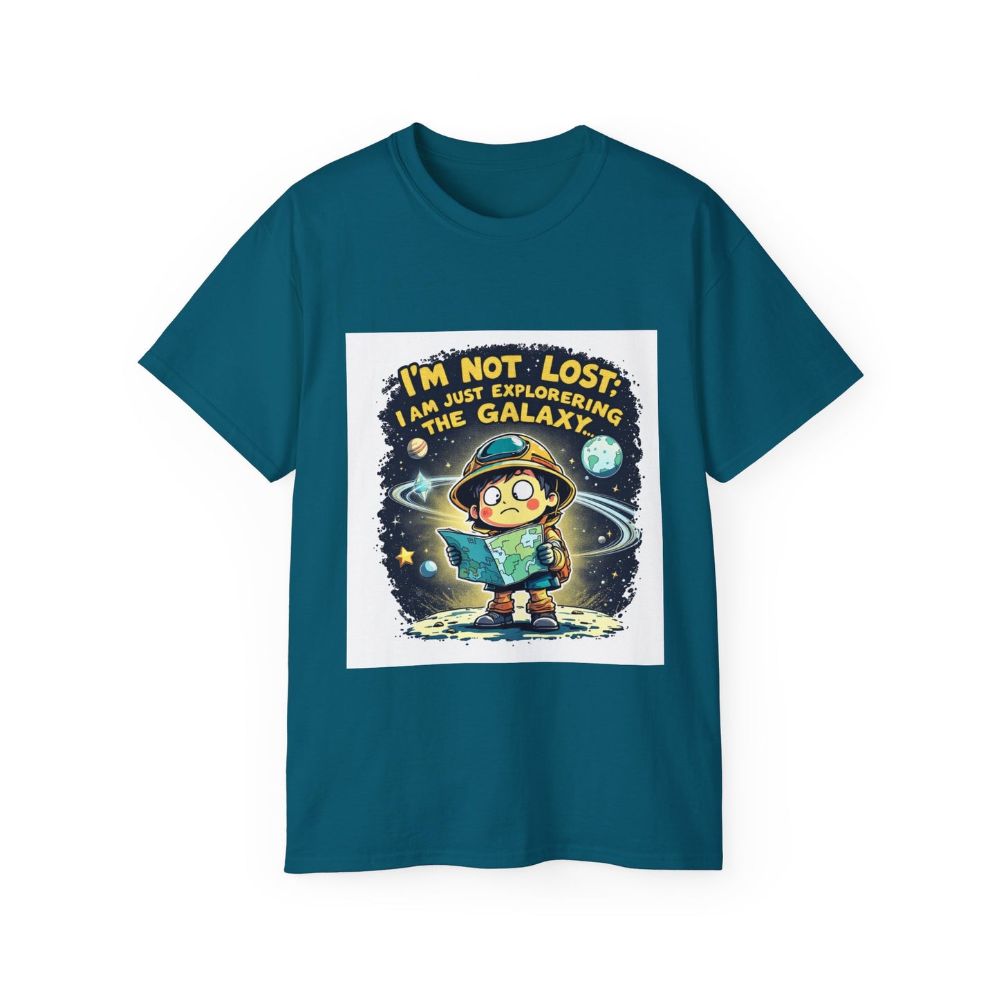 T-Shirt I’m Not Lost; I’m Just Exploring the Galaxy… Again Design Unisex Cotton Tee