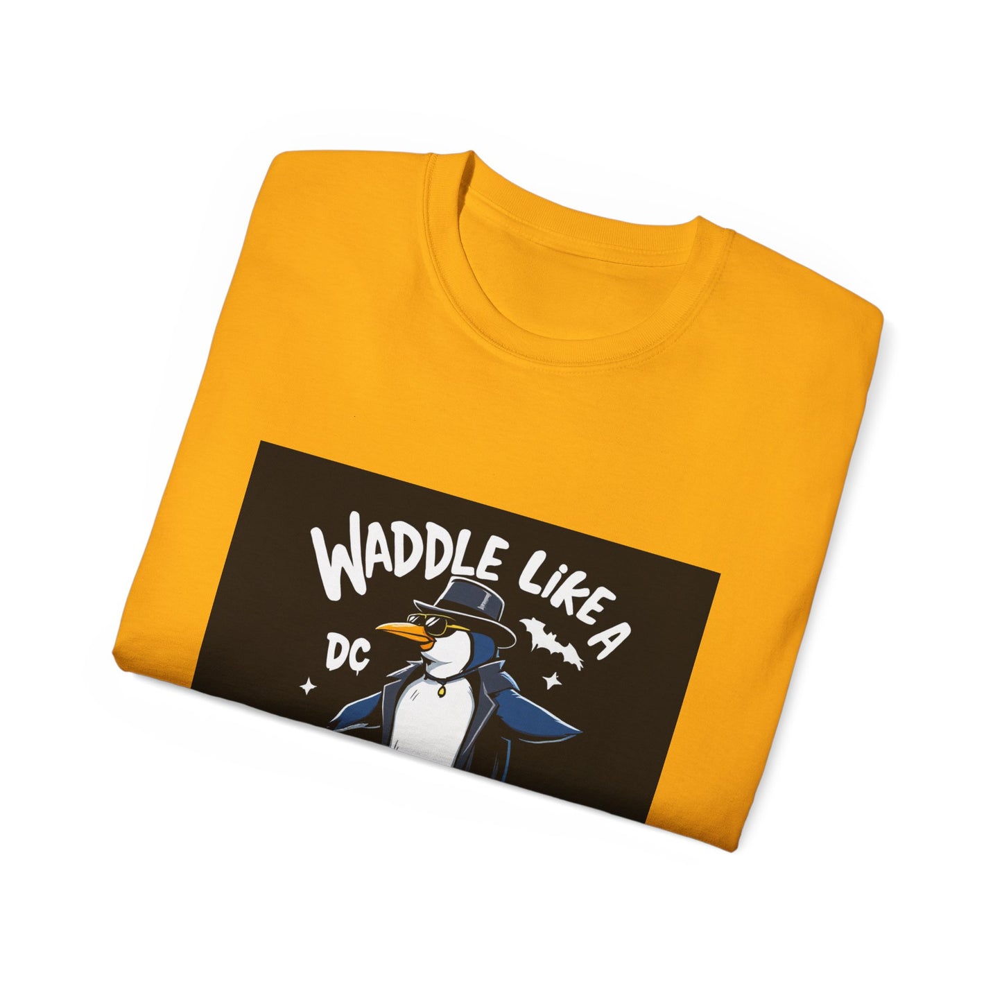 Cartoon Penguin Tee - “Waddle Like a Villain”