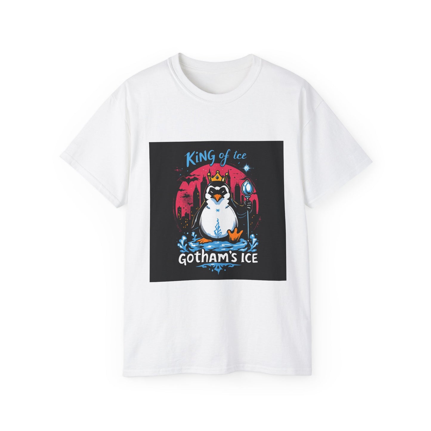 Graphic Tee - 'King of Gotham's Ice' Penguin Design