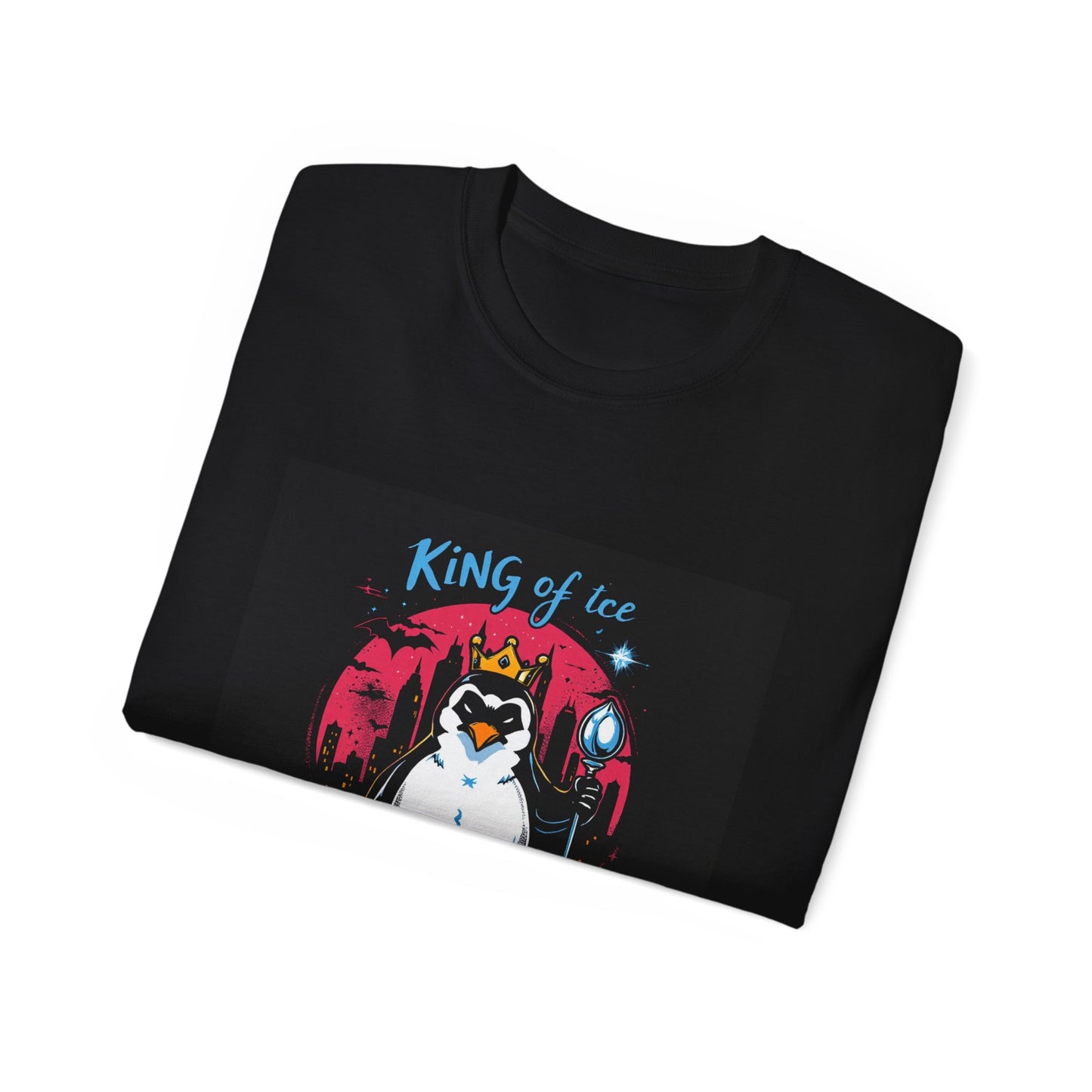 Graphic Tee - 'King of Gotham's Ice' Penguin Design